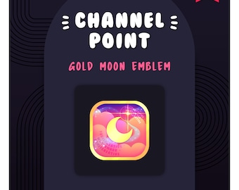 Puntos de canal de Twitch / Emblema de la Luna Celestial / Insignia/Emoticono de stream / P2U