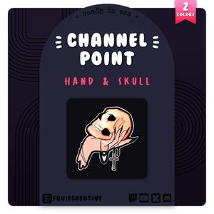 Twitch Channel Point | Witchcraft Hand Holding Skull | Goth | Witchy | Dark | Spooky Icons | Creepy Emote | Discord Role | Stream Decoration