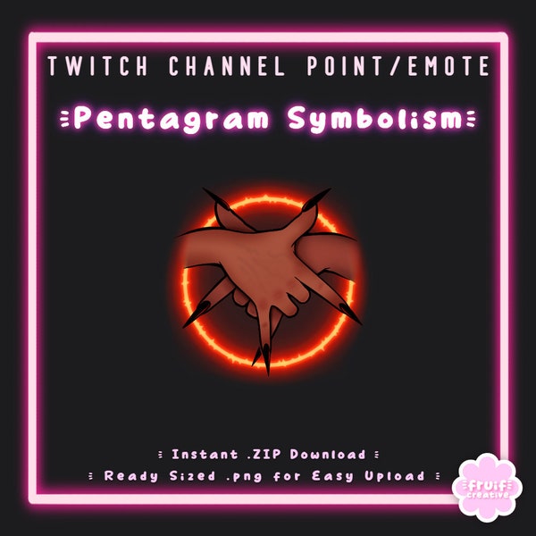 Twitch Channel Point | Pentagram Hand Symbolism | Stream Decoration | Emote | Discord | Satanic | Witchy | Gothic | Ritual | Fire | P2U