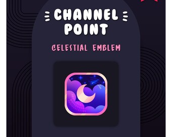 Twitch Channel Point | Celestial Moon Emblem | Stream Badge/Emote | P2U