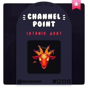 Twitch Channel Punkt | Satanische Ziege | Zauberhaftes Emote | Dunkle Ästhetik | Neon | Goth | Discord Rollen | Bachdekoration | P2U