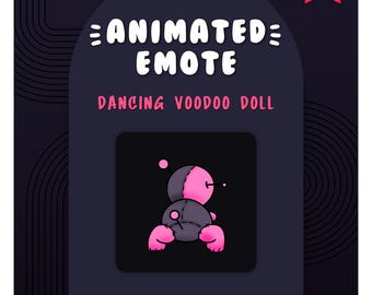 Cute Dancing Voodoo Doll | Animated Emote | Pink | Happy Butt Dance GIF | Twitch Emote | Discord Emote | Kawaii Emote | Spooky | Witchy