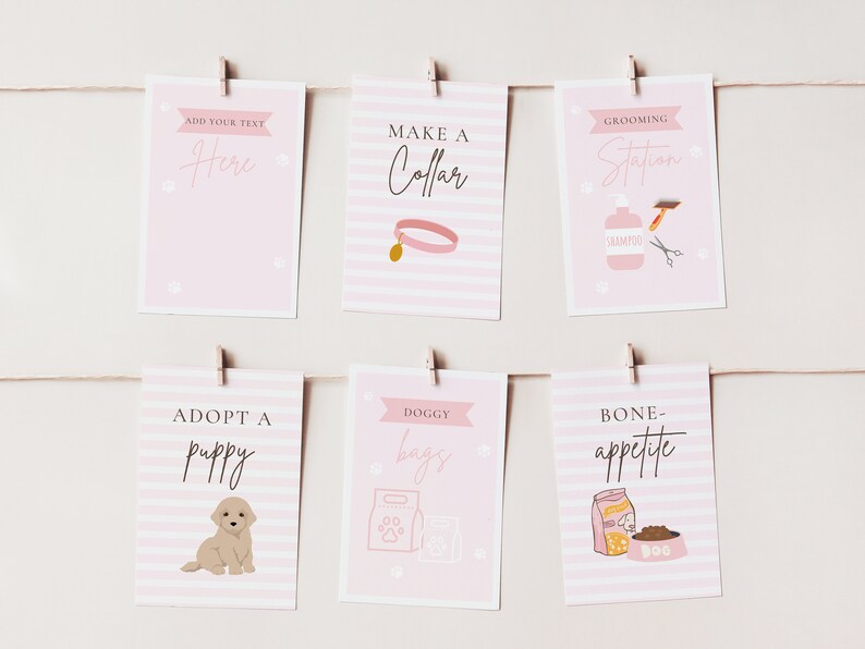 EDITABLE Printable Puppy Party Birthday Signs Bundle Set, Puppy Party ...