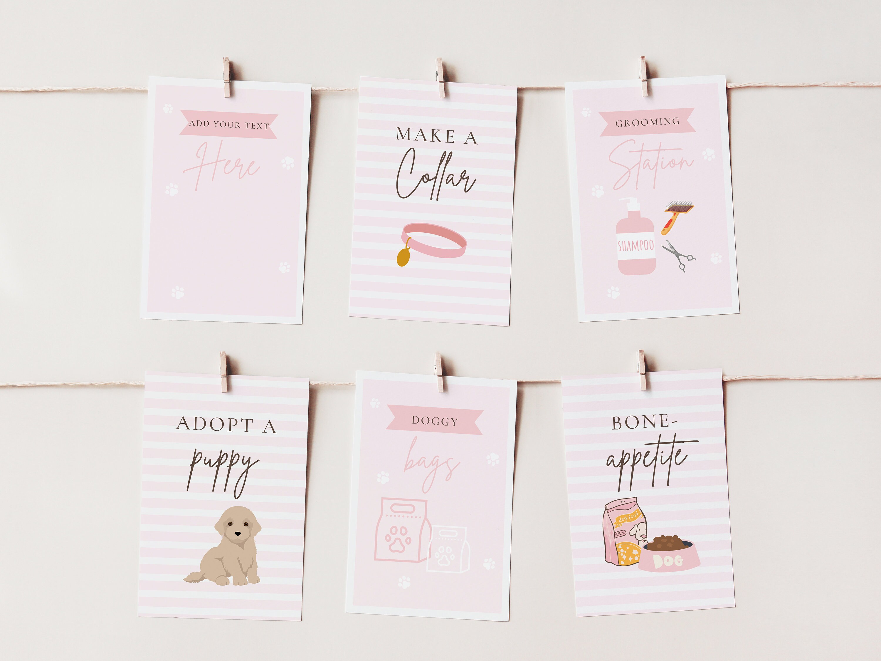 EDITABLE Printable Puppy Party Birthday Signs Bundle Set, Puppy Party ...
