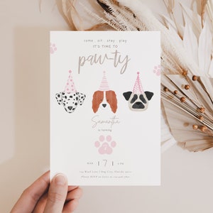 EDITABLE Puppy Pawty Invitation ONLY | Puppy Birthday Party | Puppy Adoption Birthday | Dog Invitation | Dog Theme Invitation | Templett