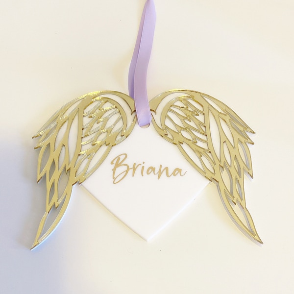 Personalized Angel Wings Acrylic Plaque - Upload Photo - Memorial Gift Idea For Christmas/Family Member - If Love Could Have Saved You You Would Have Lived Forever main image 1