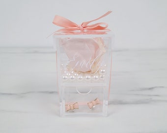 Preserved Rose in Luxe Acrylic Box, Acrylic Rose Box, Eternal Roses, Preserved Flowers, Gifts for Her, Birthday, Grad Gift, Bridesmaid Gift