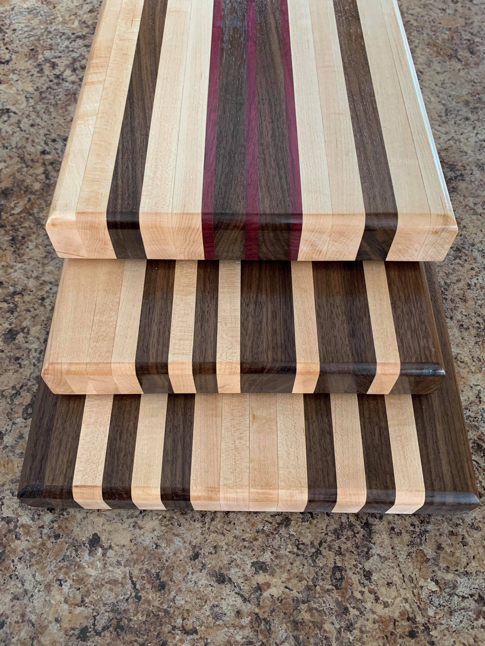 Edge Grain Cutting Board Purple Heart Wood Cutting Board Etsy