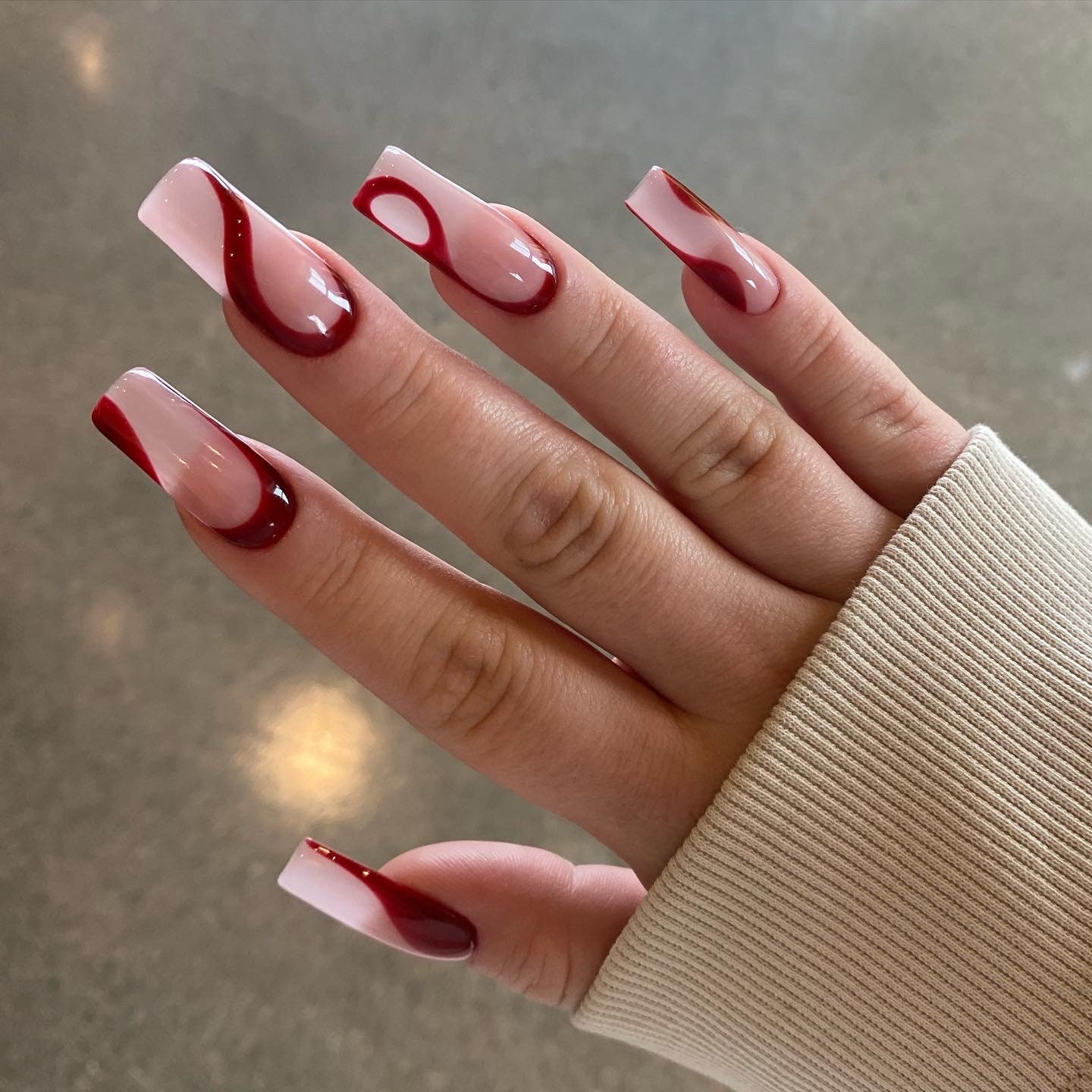 pink and red nails designs