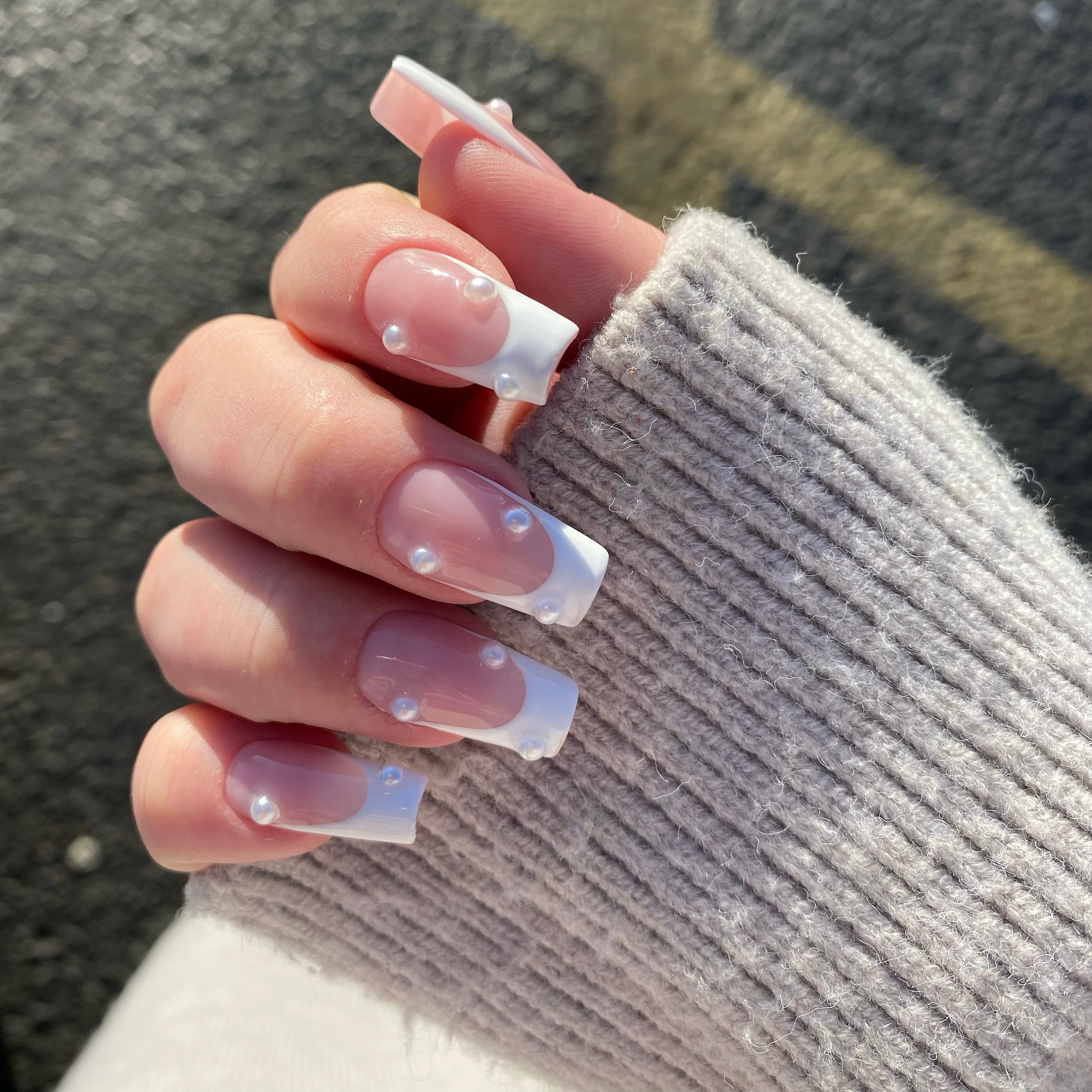 Pearl Nails on natural nails 💅