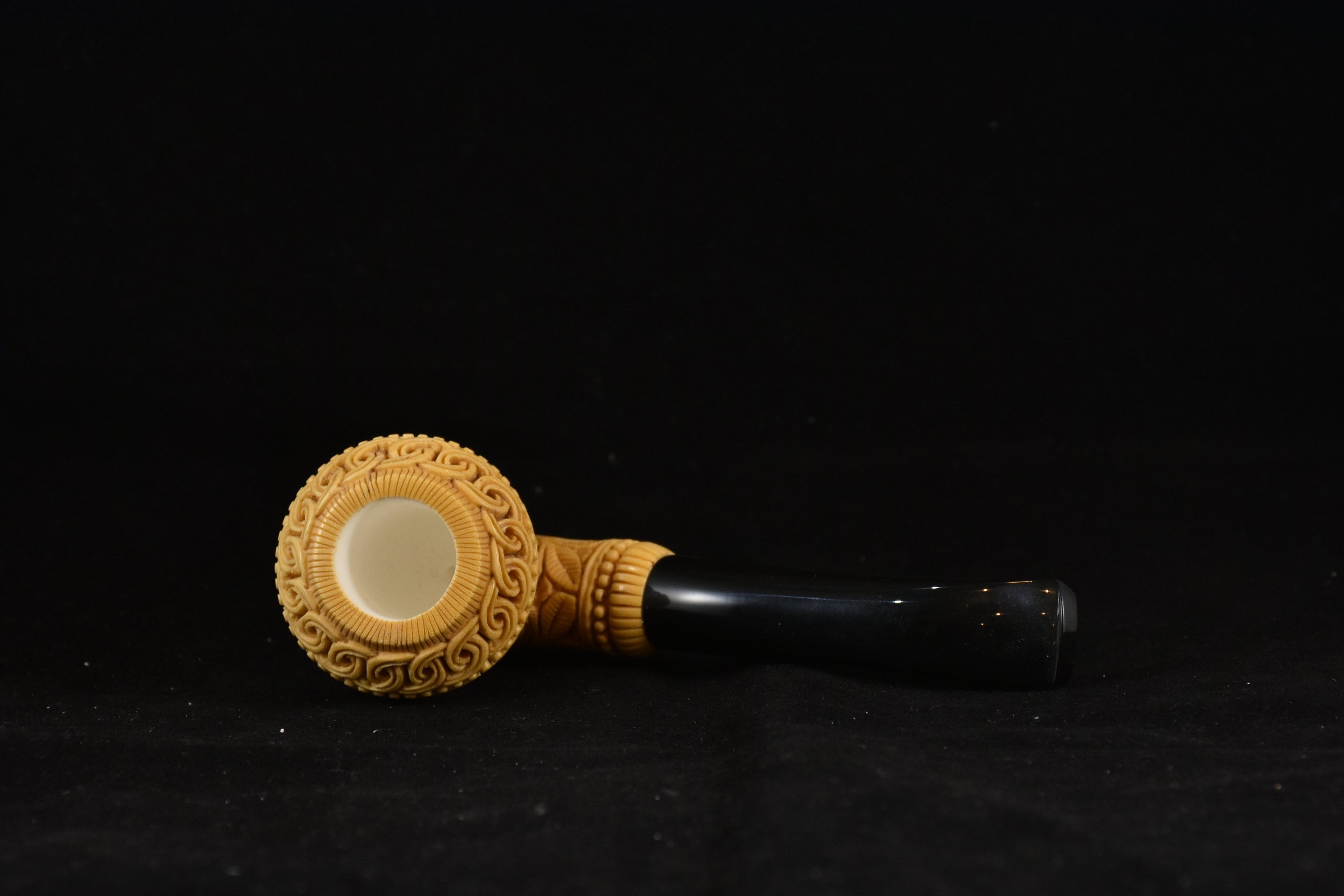 Embossed Floral With Flower Symbol Pipe, Unsmoked Block Meerschaum ...