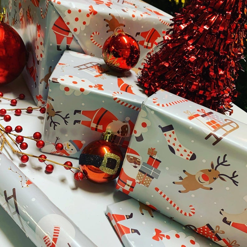 Black Christmas Wrapping Paper Etsy