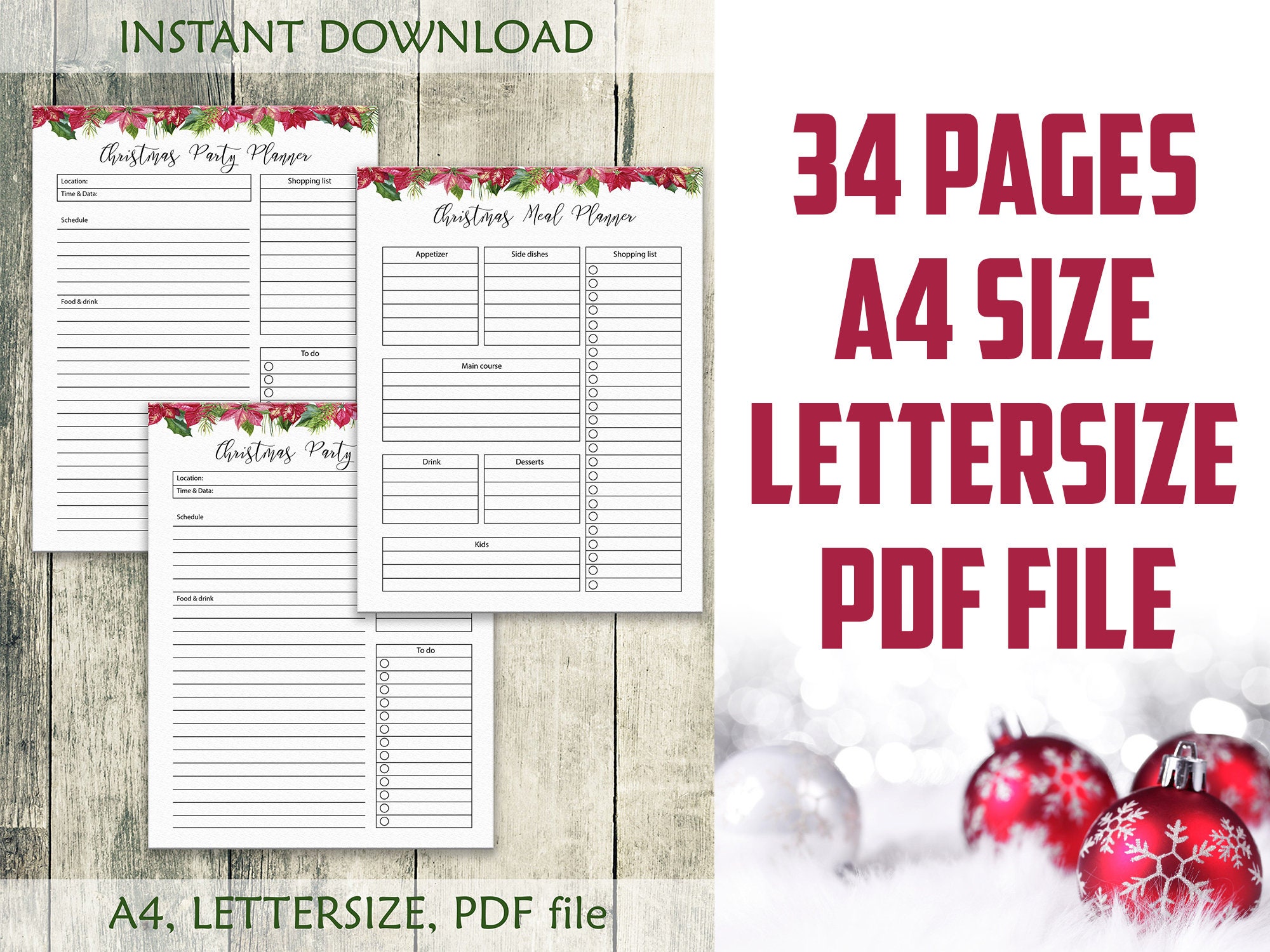 Weihnachten 2022 Arbeitstage Weihnachten Planer Letter Size PDF 20212022 Ultimate Digital Etsy