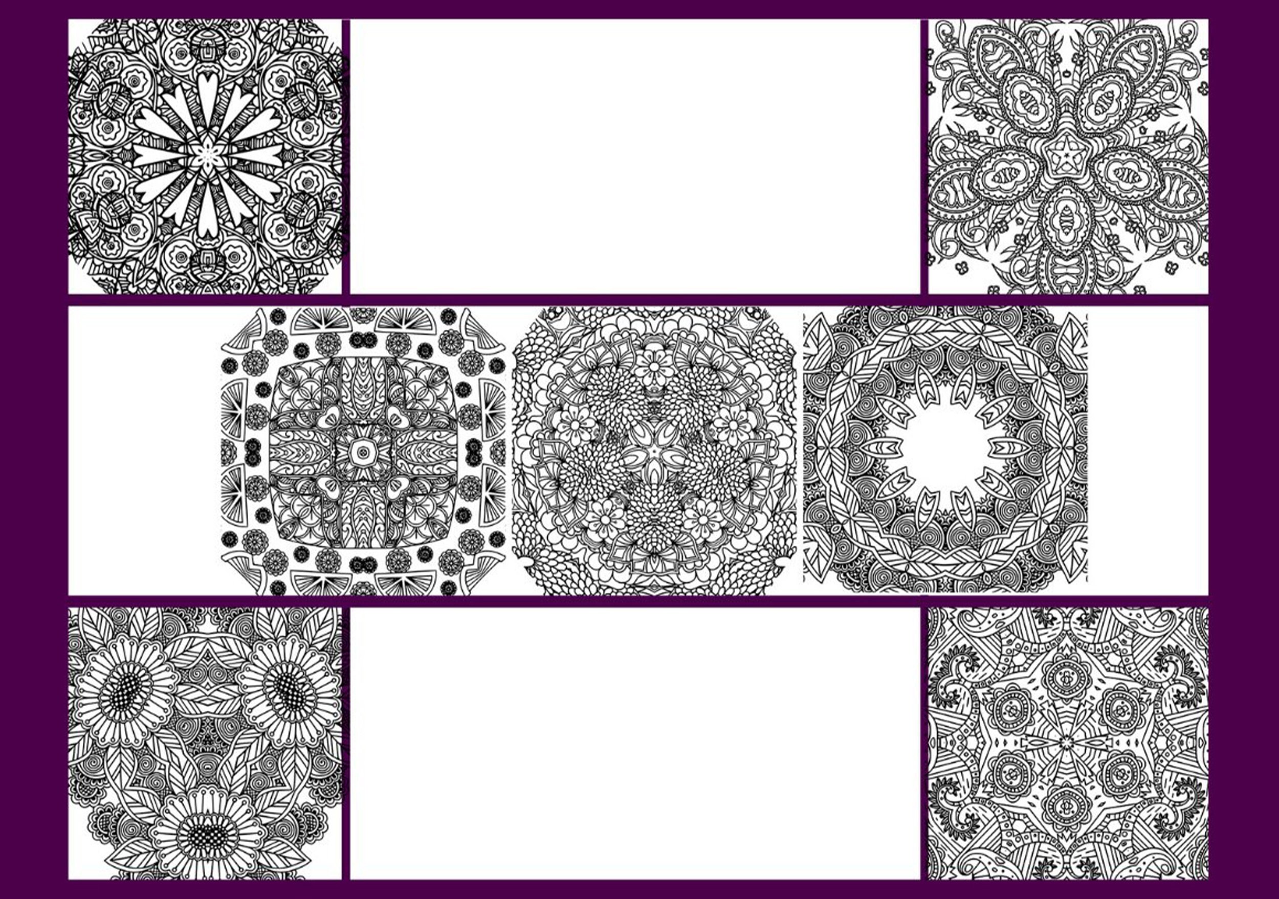 25 Square Mandala Coloring Pages SVG Mandala Pattern Adult | Etsy