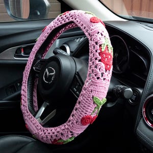 Cherry Strawberry  Crochet Steering Wheel Cover