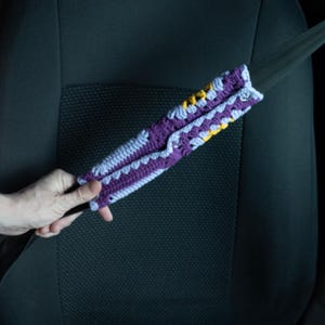 Purple Sun Moon Crochet Steering Wheel Cover image 16