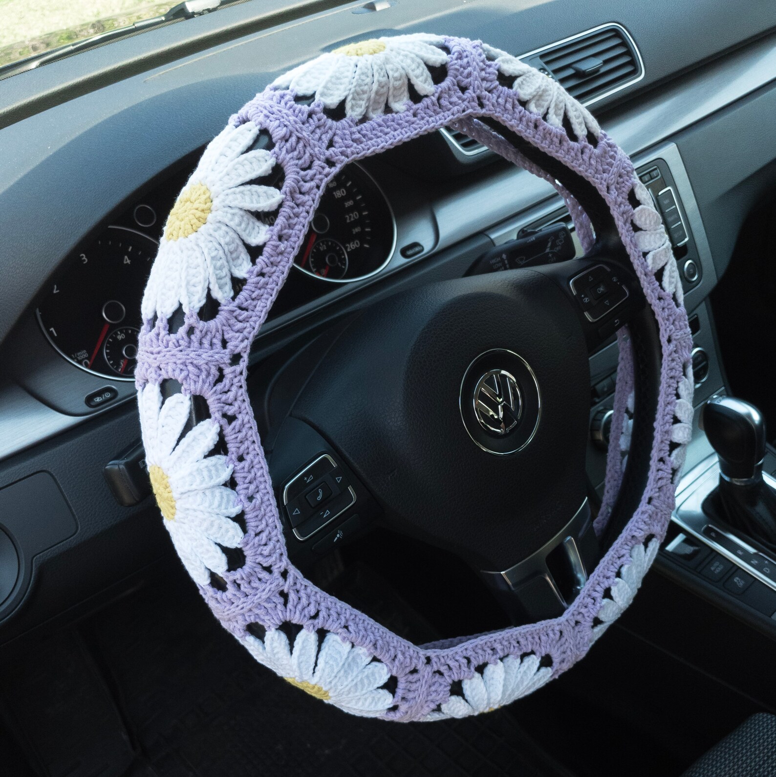 Crochet Daisy Steering Wheel Cover for Women With Flowers Etsy