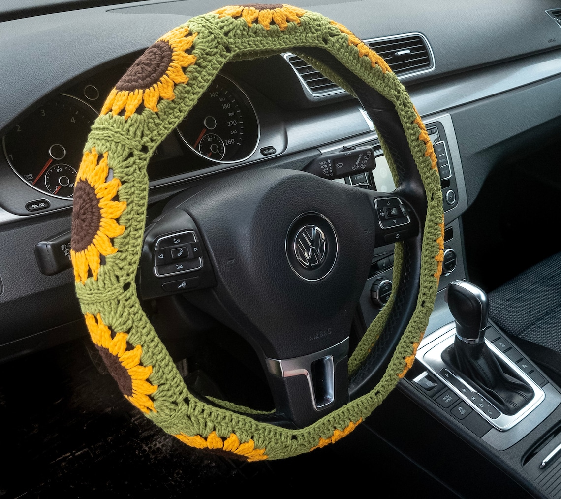 Sunflower Steering Wheel Cover