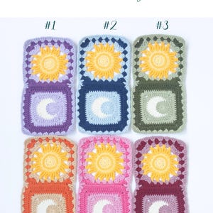 Purple Sun Moon Crochet Steering Wheel Cover 4 Orange Design