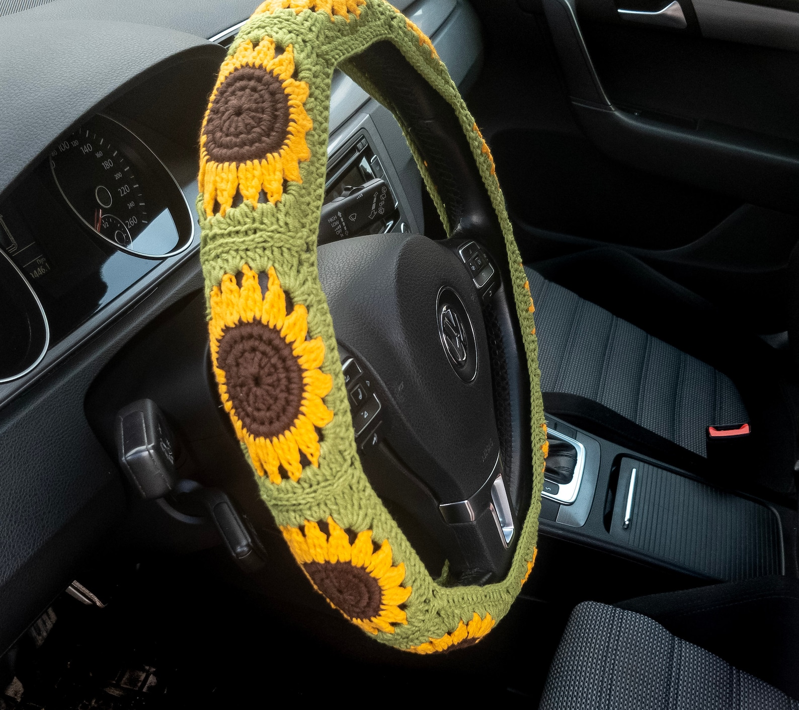 Sunflower Steering Wheel Cover