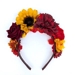 Autumn colors mexican headband Headpiece Summer Fall Photoshoot Frida Haircrown Party Boho Woman Hair Accessories Tropical Kahlo Crown