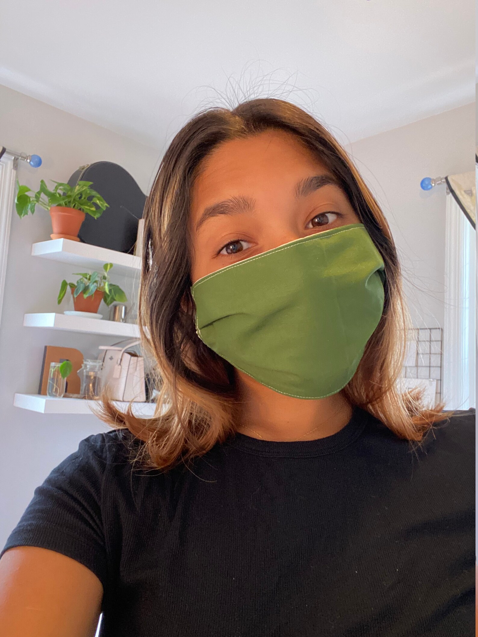 Emerald Green Face Mask Adjustable 3 Layer 100 Cotton Etsy