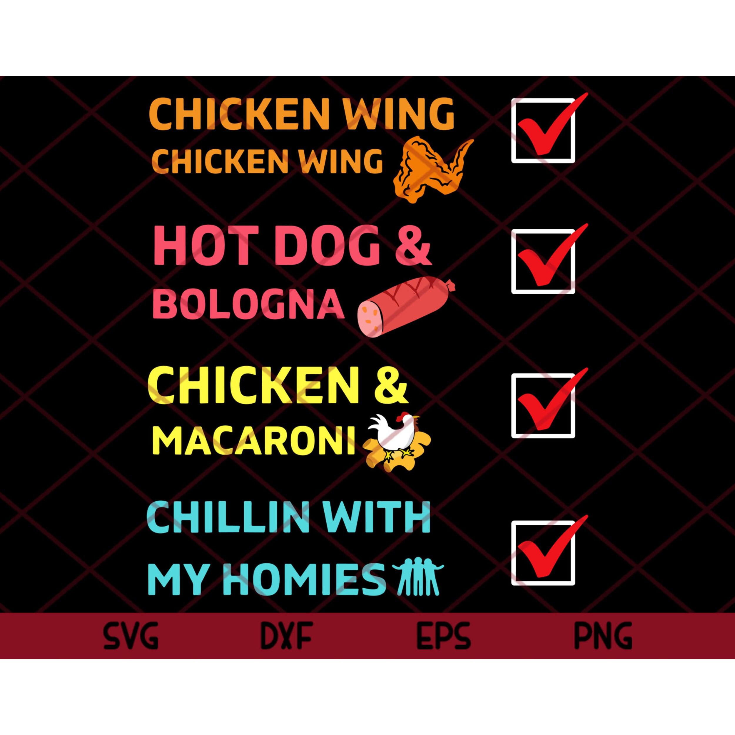 Chicken Wing Chicken Wing Hot Dog and Bologna Macaroni Etsy