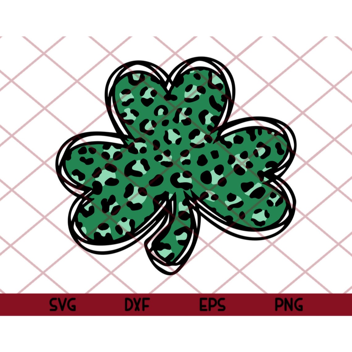 Leopard Shamrock Svgst Patricks Day Svgclover Svgshamrock Etsy