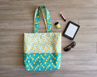 Patrón de costura PDF para bolso de mano. Dos tonos. Tres tejidos. Instrucciones fáciles de seguir. Para principiantes seguros.