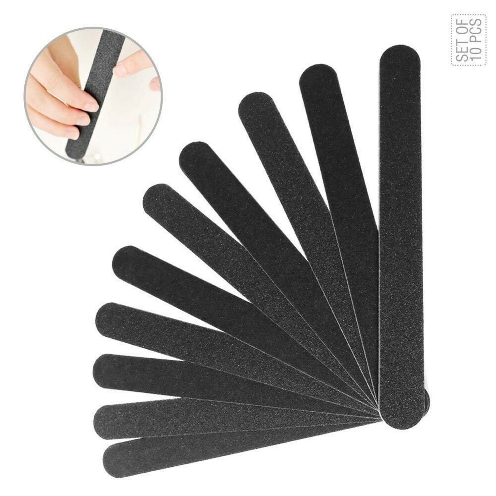 80/100 Professional Black Sandpaper Straight Fine Grit Nails File Emery Board Etsy