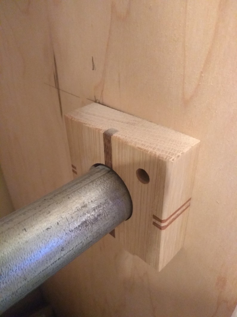 Hardwood Closet Rod Holder Etsy