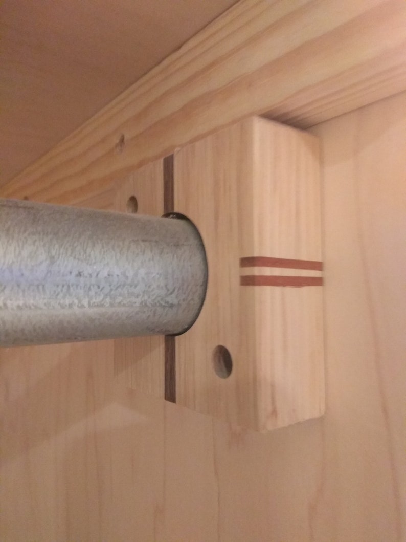 Hardwood Closet Rod Holder Etsy