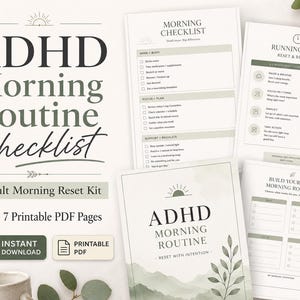 Adult ADHD Morning Routine Checklist, Reset Kit, Executive Function Support (Printable PDF)