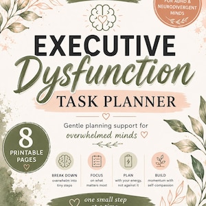 Executive Dysfunction Task Planner | ADHD Neurodivergent Daily Reset (Digital Download)