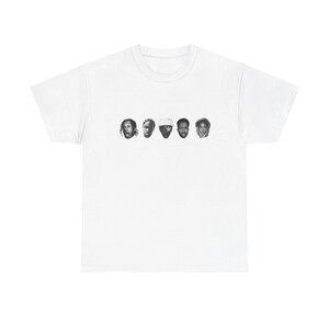 Oversized R&B Graphic Tee | Black and White Music Icons Print
