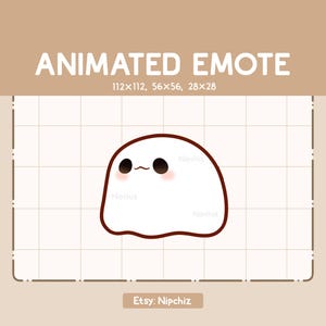 Emote animata Fantasma carino che cammina in avanti / Emote cartone animato kawaii / Emote chibi per streamer / Pronto all'uso