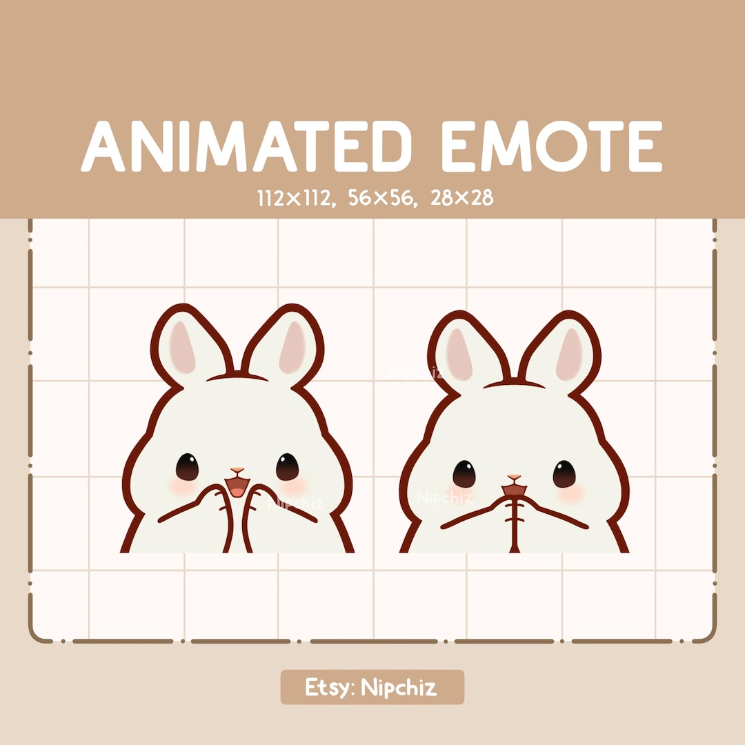 Animated Emote Chibi Rabbit is Clapping His Hand / Cartoon Emote for ...