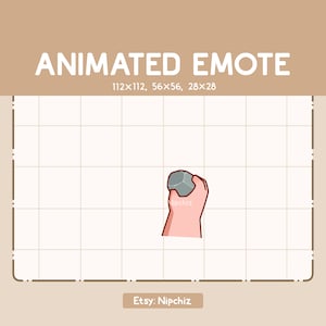 Animated Emote Someone Throwing a Stone / Kawaii Emote for Streaming / Cartoon Emote