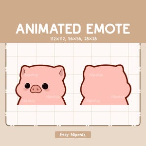 Emoticono animado: Cerdito adorable girando en círculo - Emoticono chibi alegre - Emoticono de dibujos animados kawaii