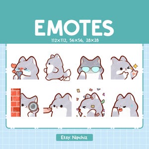 Cute Wolf Emotes | 8 Emotes for Streamer | Cute Wolf Emote Pack | Funny Emotes