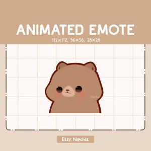 Emote animée Brizzly Bear / Emote secouant la tête / Emote pour streamer / Emote dessin animé drôle