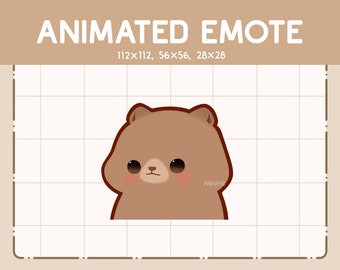 Animated Emote Cute Brizzly Bear / Shaking Head Emote / Emote for Streamer / Funny Cartoon Emote