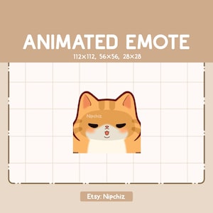 Animated Emote Adorable Orange Tabby Cat Giving a Kiss - Chibi Cartoon Emote - Ready to Use - Funny Emote