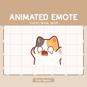 Animated Emote Cute Calico Cat is Running while Panicking / Kawaii Cute Emote / Ready to Use / Emote for Streaming