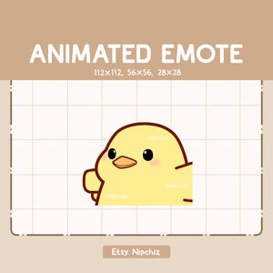 Animowana radosna emotka uderzająca pisklę - urocza emotka z kreskówek - emotka Chibi Kawaii