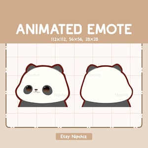 Gesto animado: adorable panda girando en círculo. Gesto adorable. Gesto divertido para transmisión. Gesto kawaii.