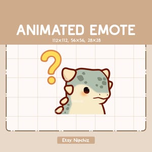 Animated Emote Confused Dino Ankylosaurus is Trying to Figure Something Out / Cartoon Kawaii Emote / Ready to Use