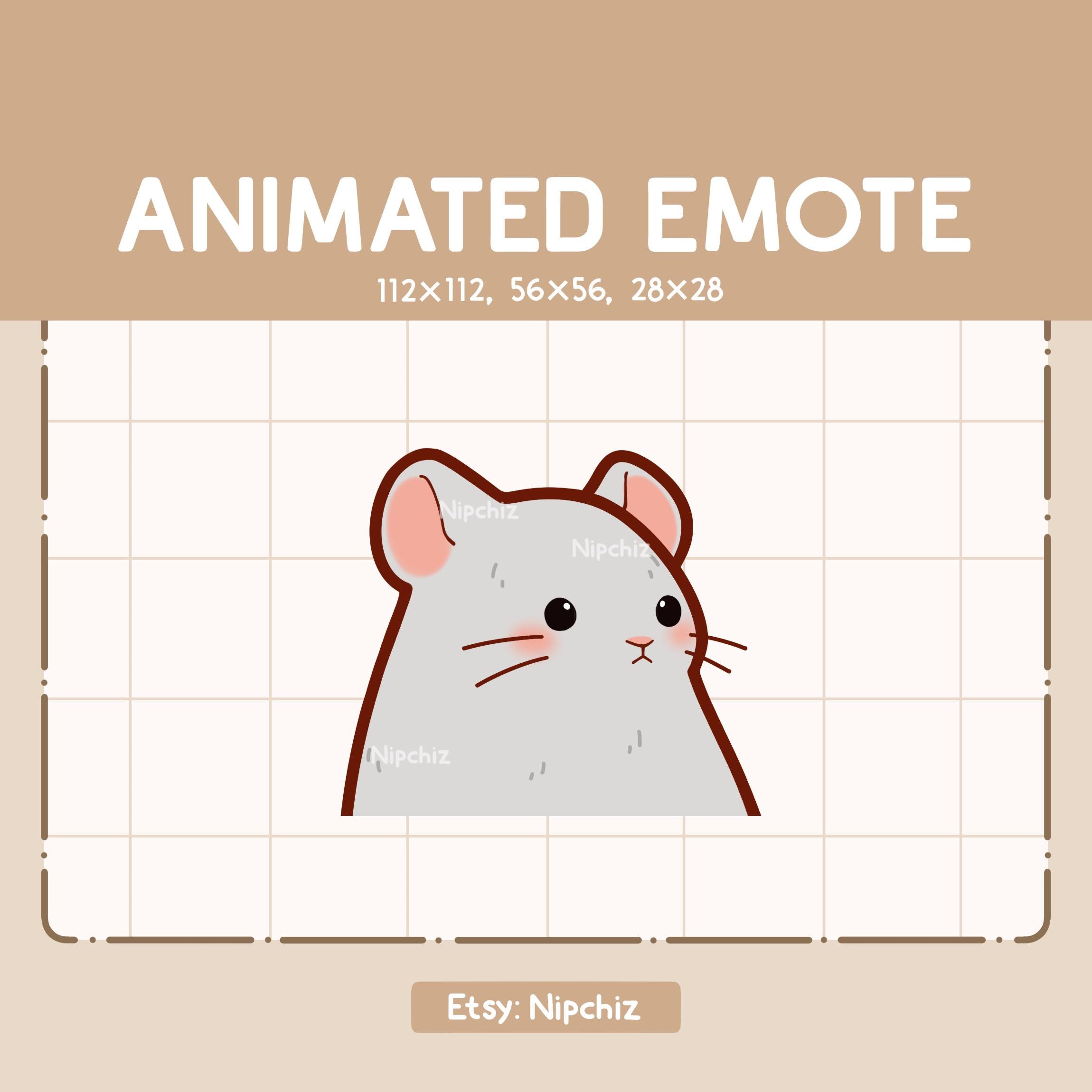 Animated Emote Cute Gray Mouse Shaking Head Emote / Adorable Chibi ...