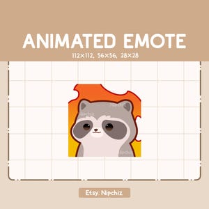 Animated Emote Relaxed and Calm Raccoon / Adorable Funny Emote - Cartoon Emote for Streaming - Cute Emote