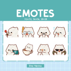 Cute Polar Bear Emotes | 8 Emotes for Streamer | Cute Polar Bear Emote Pack | Funny Emotes